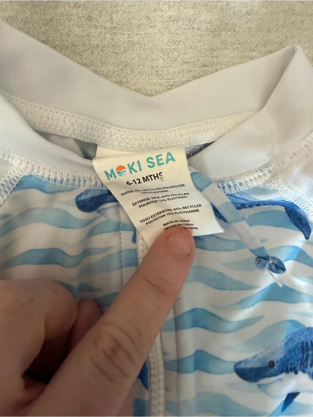 Carter's Navy and White Striped & Shark Print Swim Rompers Set